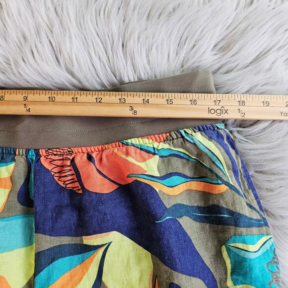 Soft Surroundings Aliso Point Tropical Linen Pants Hawaiian Beachy Size Large - Picture 10 of 12